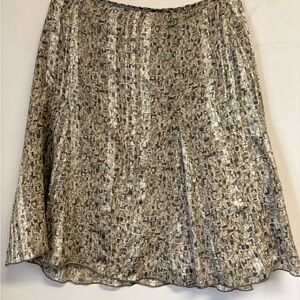 Talbots Gold and Silver Pleated Cocktail Skirt